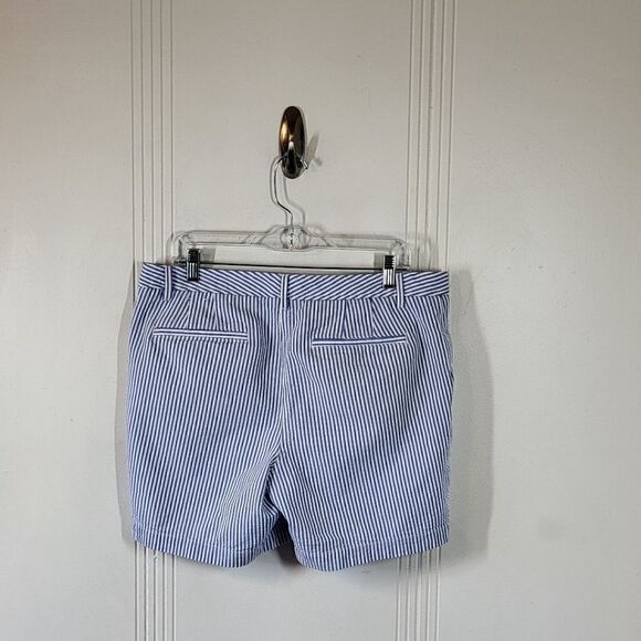 Talbots Blue & White Striped Relaxed Chino Shorts - Picture 3 of 6